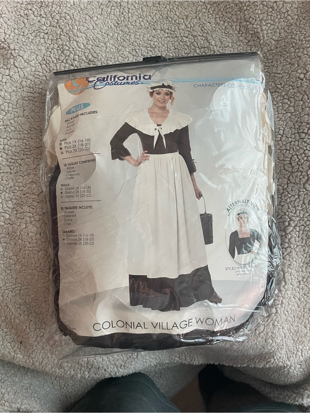 California Costumes Colonial Village Woman Costume - Black & White